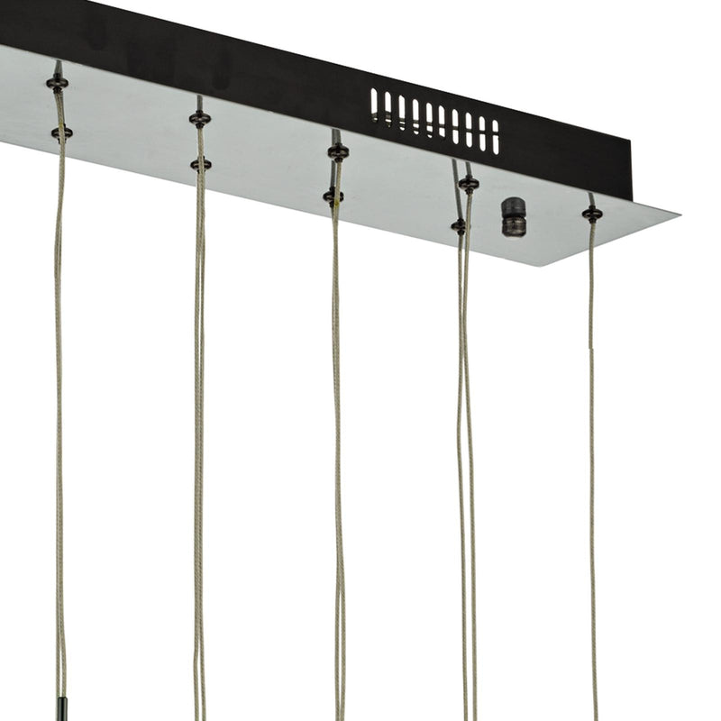 Dar Lighting Aurelia 15 Light Bar Pendant Black Chrome & Copper/Bronze Glass • AUR6264