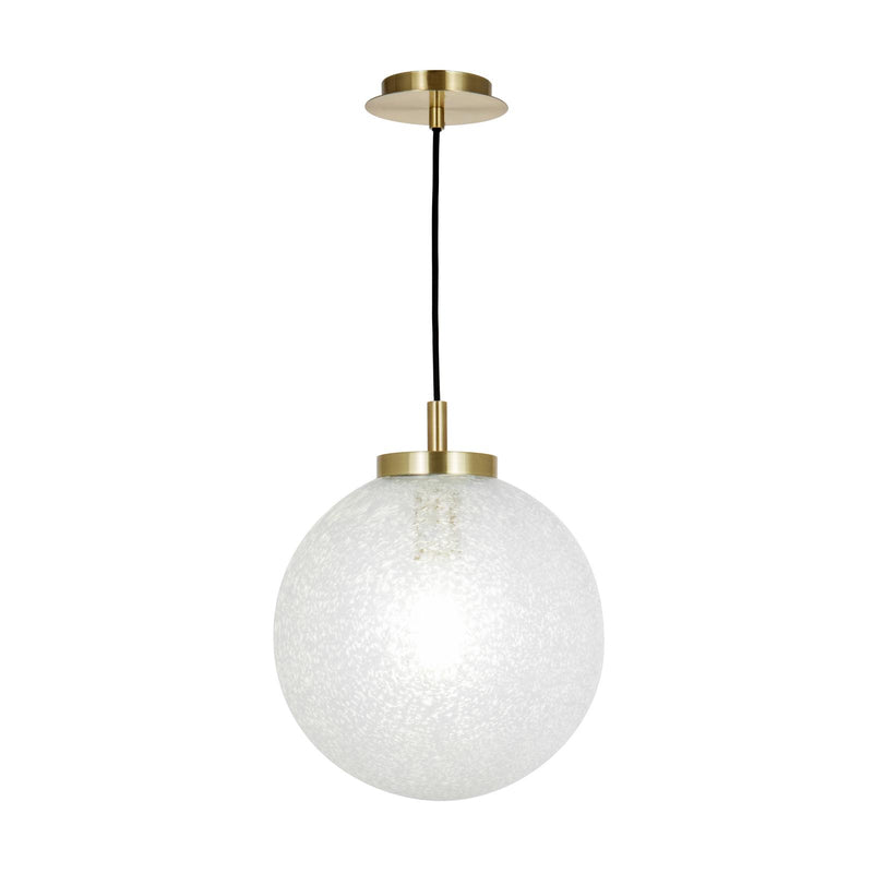 Dar Lighting Avari 1 Light Pendant Satin Brass And Clear Frosted Glass • AVA0141