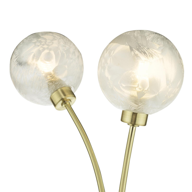 Dar Lighting Avari 2 Light Wall Light Satin Brass Glass • AVA0941