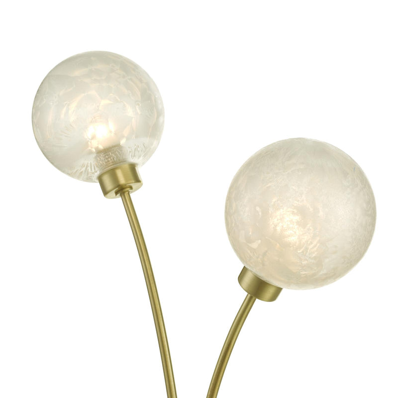 Dar Lighting Avari 2 Light Table Lamp Satin Brass Glass • AVA4241