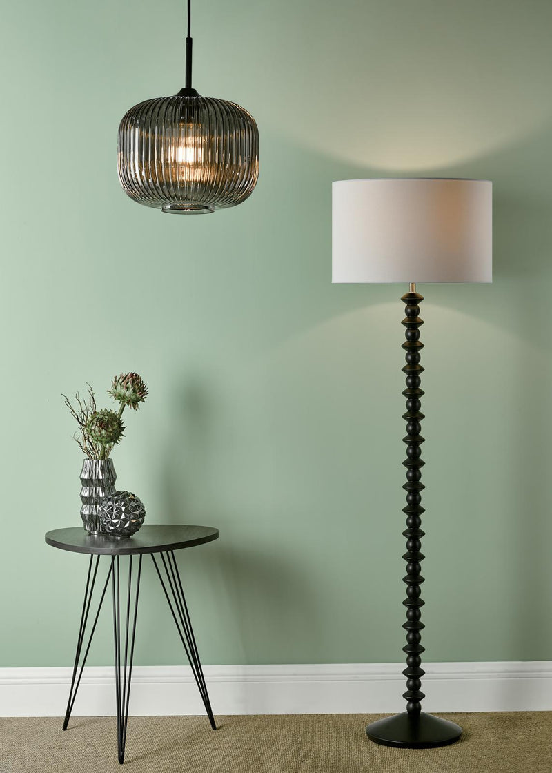 Dar Lighting Azana Floor Lamp Matt Black Base Only • AZA4922
