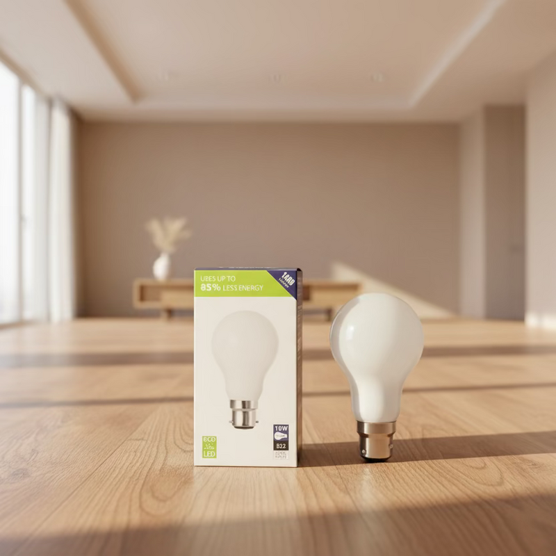 Searchlight Classic LED GLS B22 Dimmable 10W = 100w 4000K Warm White, 1400lm, Opal Finish • L6905-10CW