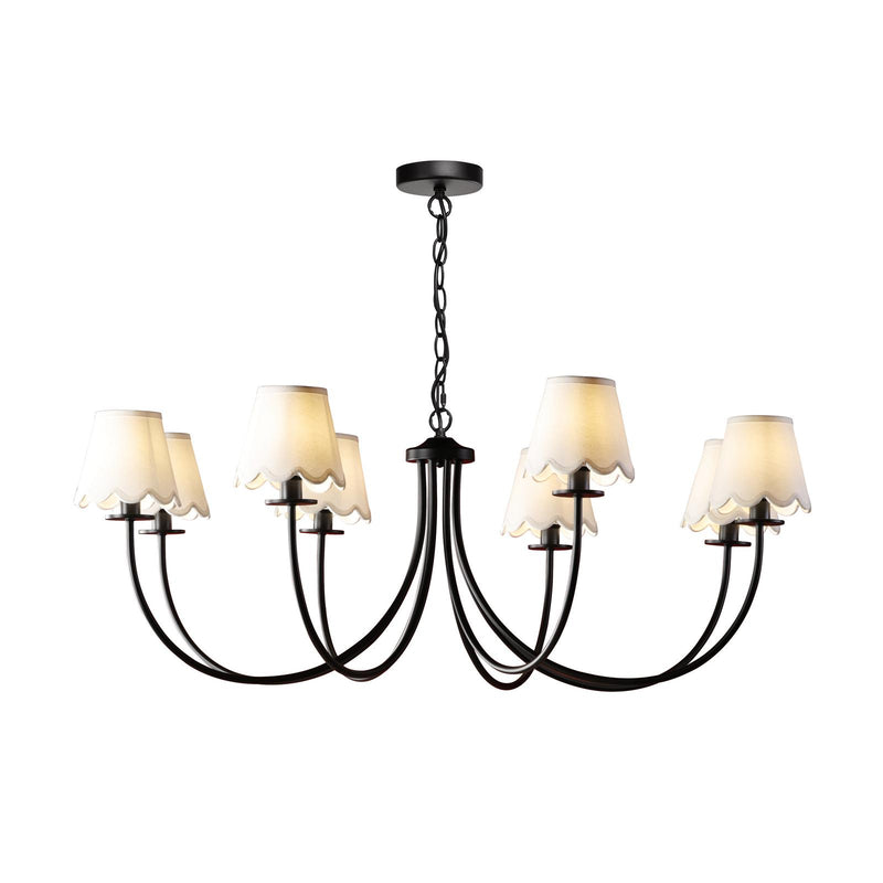 Dar Lighting Becca 8 Light Pendant Matt Black With Shade • BEC0822-NER262