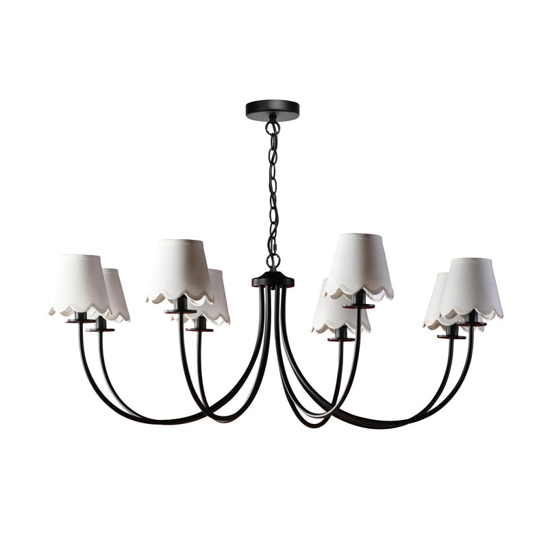Dar Lighting Becca 8 Light Pendant Matt Black With Shade • BEC0822-NER262