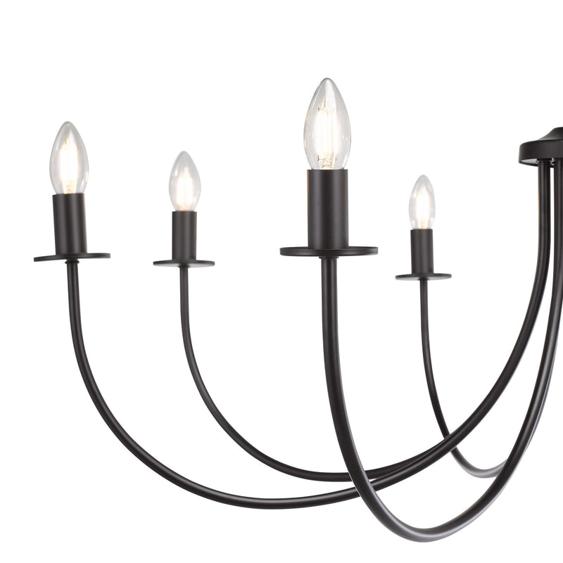 Dar Lighting Becca 8 Light Pendant Matt Black Fitting Only • BEC0822