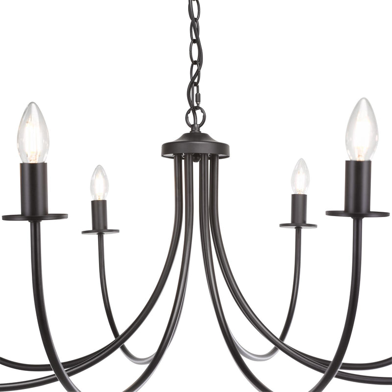 Dar Lighting Becca 8 Light Pendant Matt Black Fitting Only • BEC0822