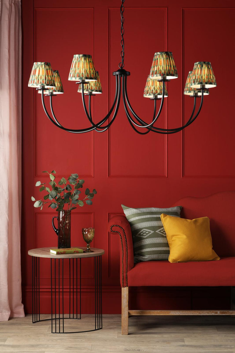 Dar Lighting Becca 8 Light Pendant Matt Black Fitting Only • BEC0822