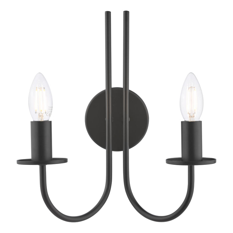 Dar Lighting Becca 2 Light Wall Light Matt Black Bracket Only • BEC0922