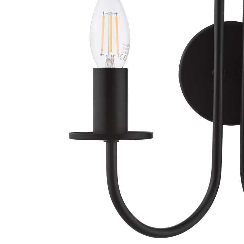 Dar Lighting Becca 2 Light Wall Light Matt Black Bracket Only • BEC0922