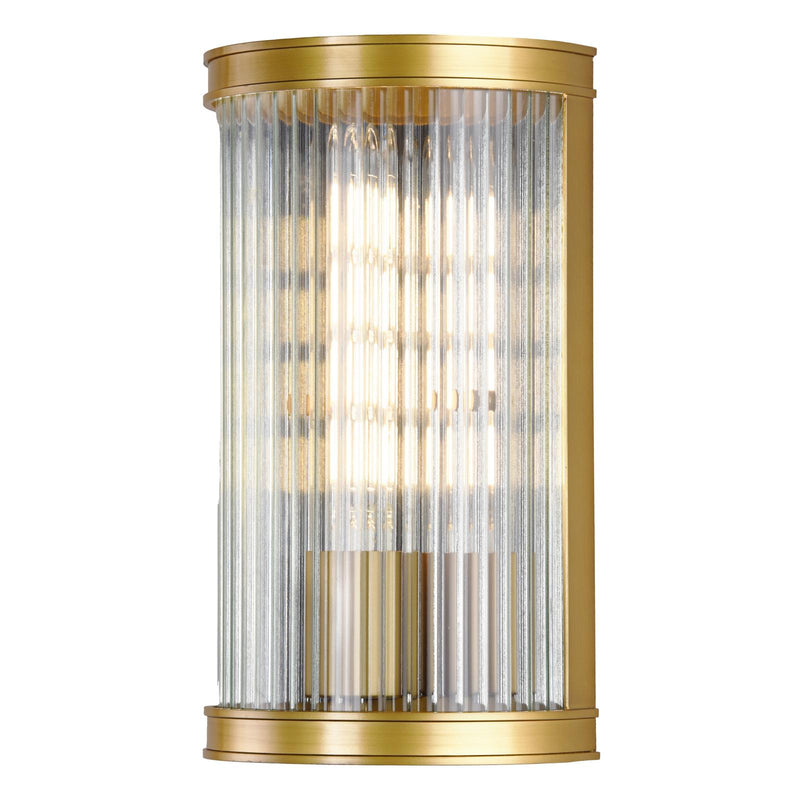 Dar Lighting Bianka Wall Light Satin Bronze and Ribbed Glass • BIA0763