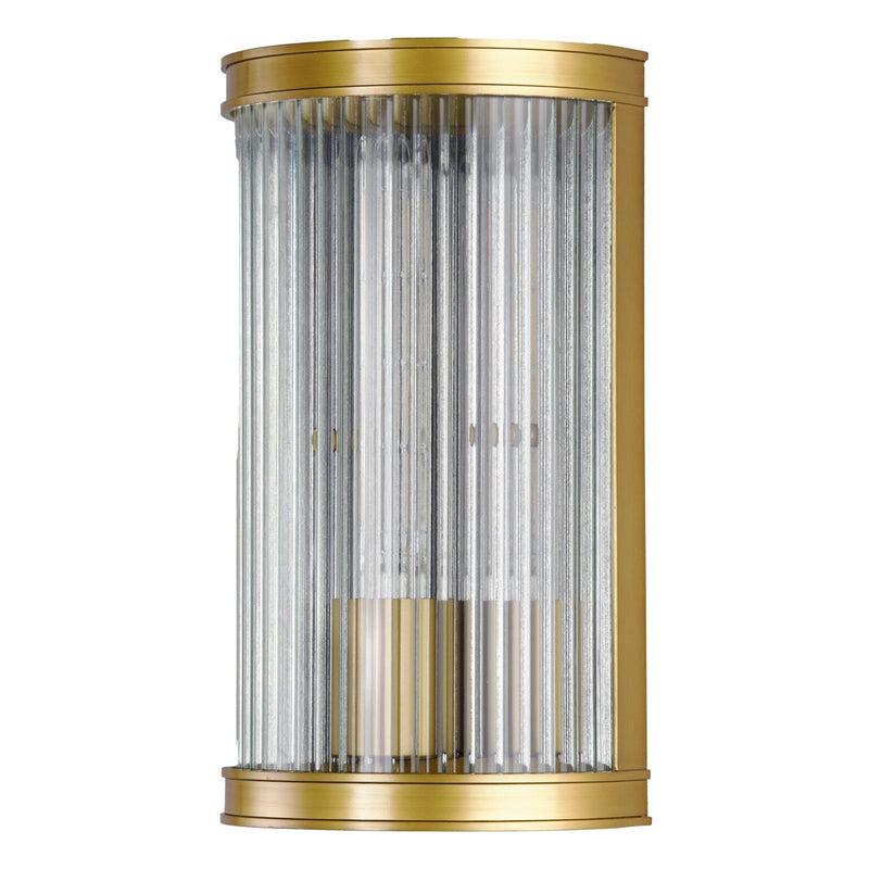 Dar Lighting Bianka Wall Light Satin Bronze and Ribbed Glass • BIA0763