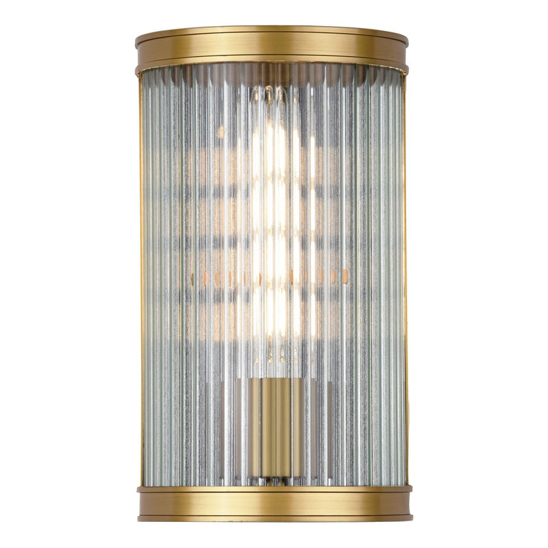 Dar Lighting Bianka Wall Light Satin Bronze and Ribbed Glass • BIA0763