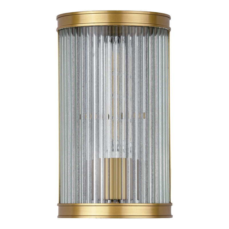 Dar Lighting Bianka Wall Light Satin Bronze and Ribbed Glass • BIA0763