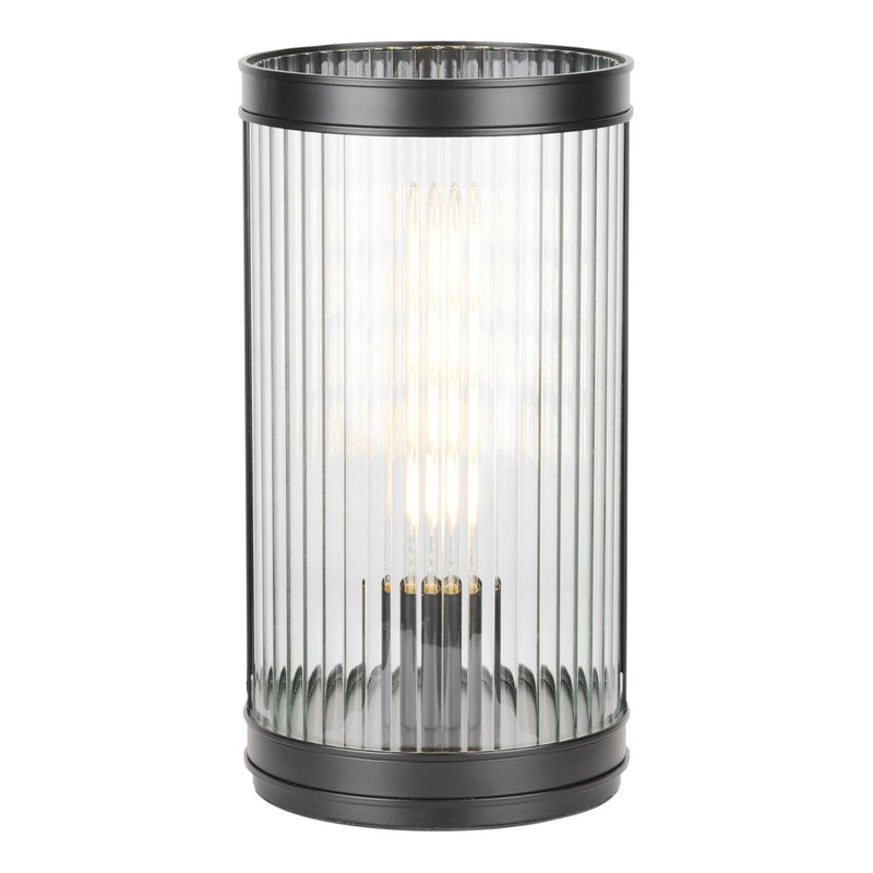Dar Lighting Bianka Table Lamp Matt Black and Ribbed Glass • BIA4222