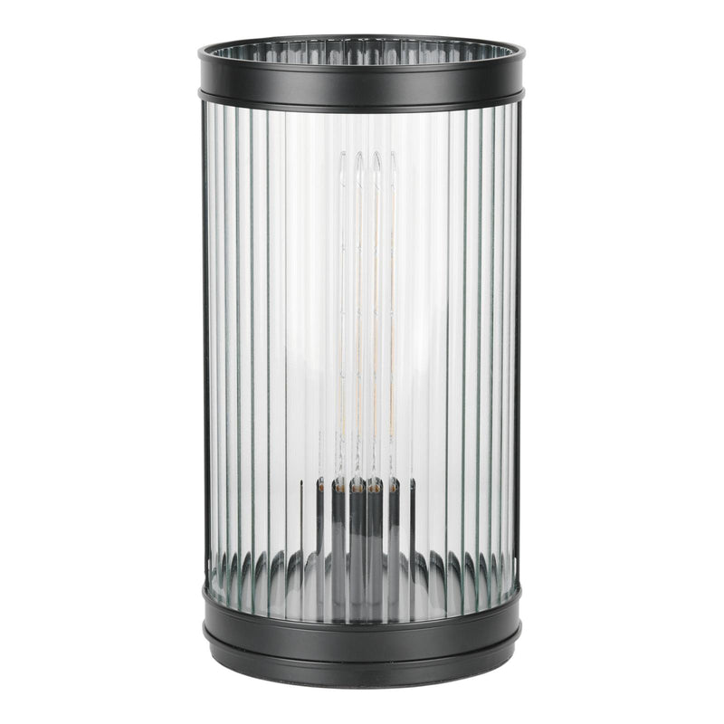 Dar Lighting Bianka Table Lamp Matt Black and Ribbed Glass • BIA4222