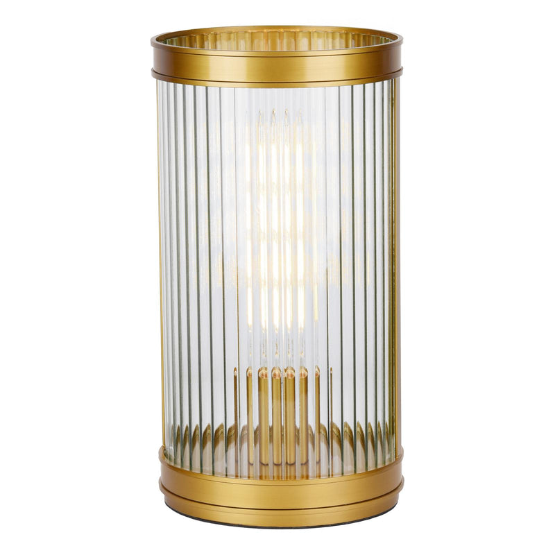 Dar Lighting Bianka Table Lamp Satin Bronze and Ribbed Glass • BIA4263