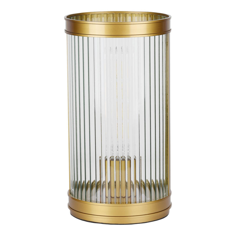 Dar Lighting Bianka Table Lamp Satin Bronze and Ribbed Glass • BIA4263