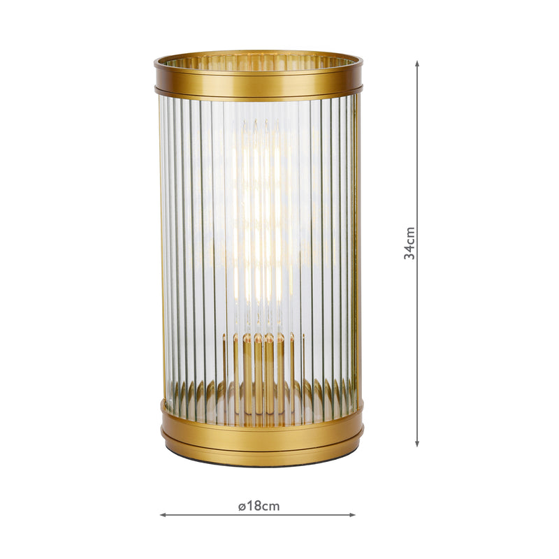 Dar Lighting Bianka Table Lamp Satin Bronze and Ribbed Glass • BIA4263