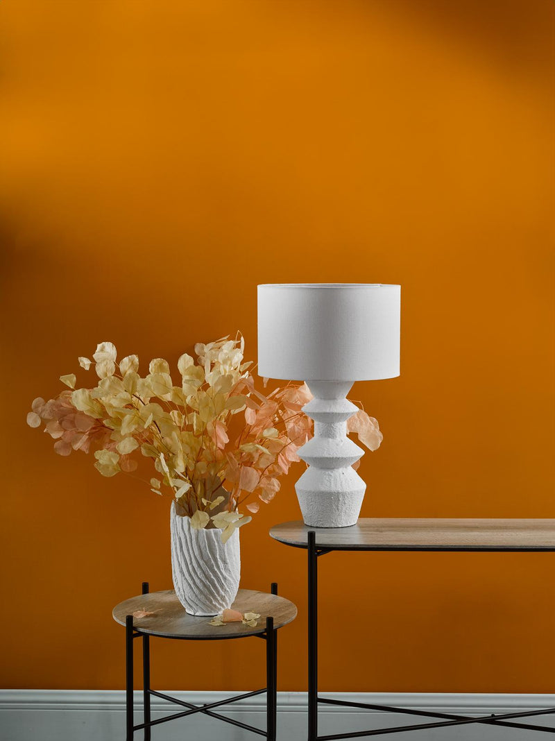 Dar Lighting Bidelia Table Lamp Matt White With Shade • BID422
