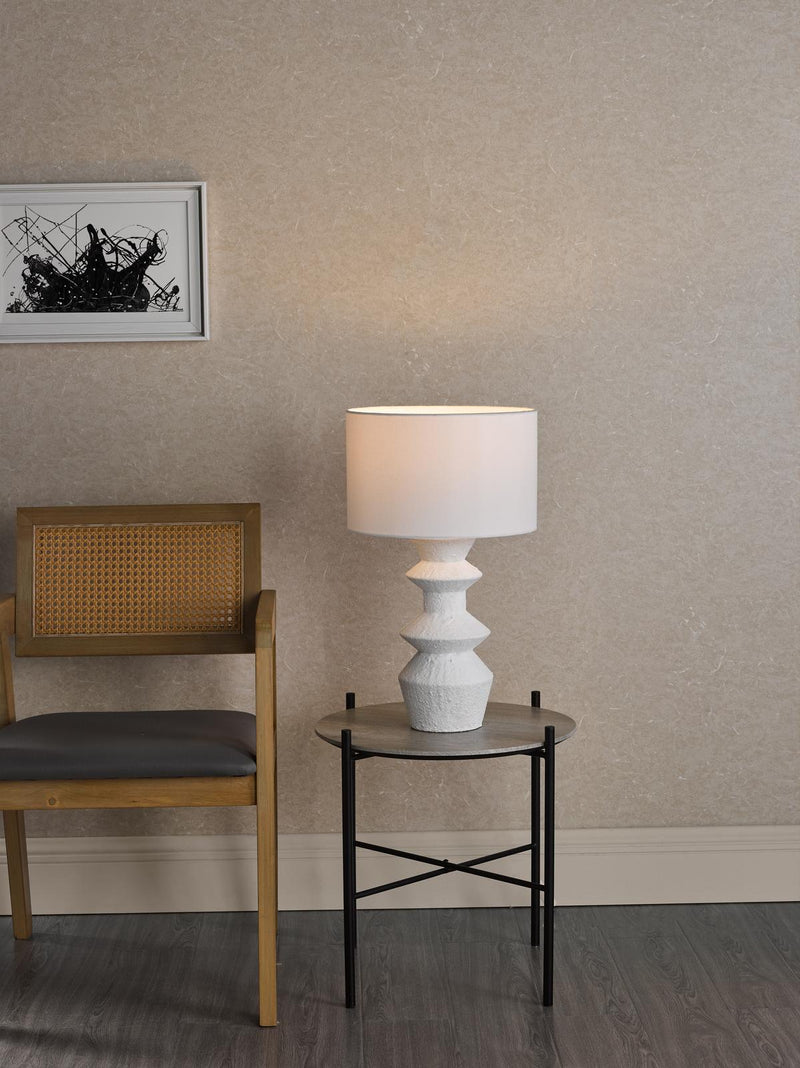 Dar Lighting Bidelia Table Lamp Matt White With Shade • BID422