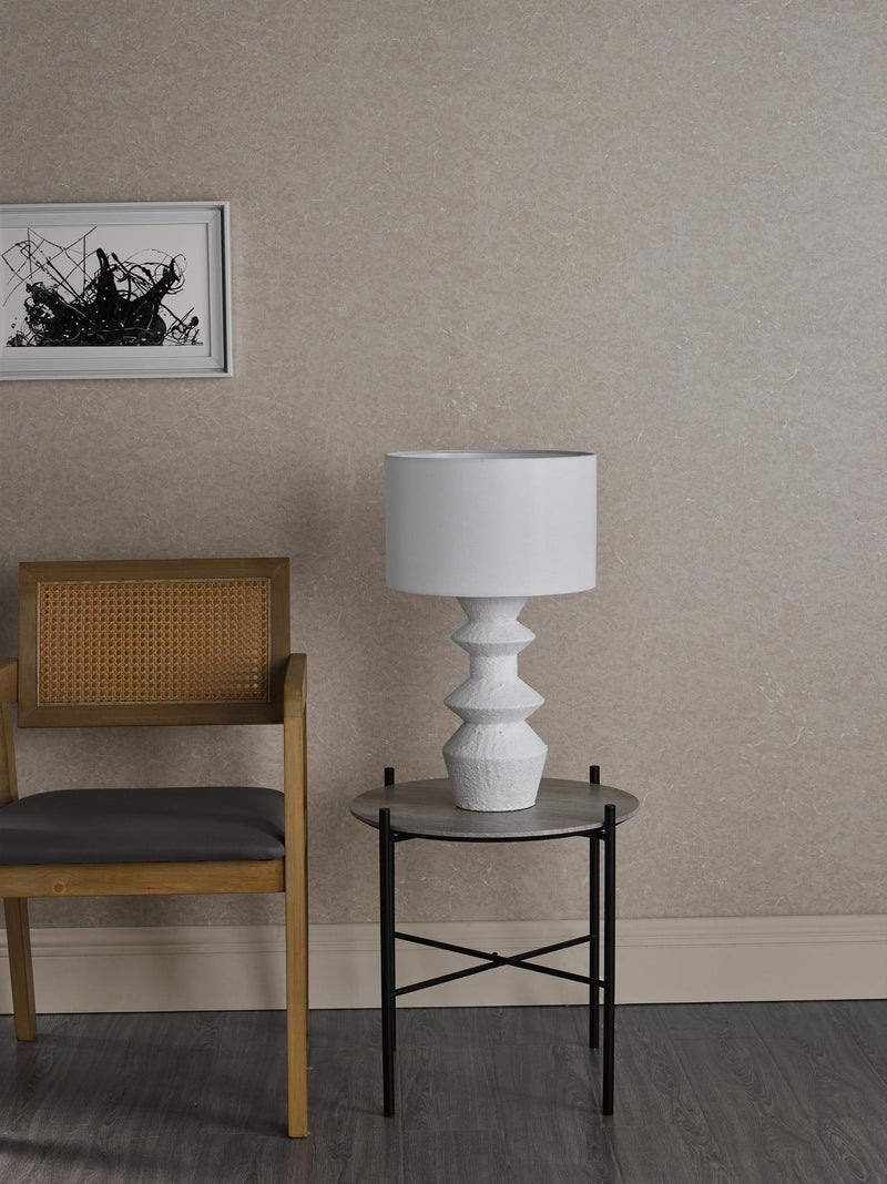 Dar Lighting Bidelia Table Lamp Matt White With Shade • BID422