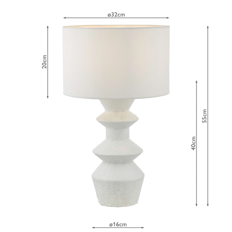 Dar Lighting Bidelia Table Lamp Matt White With Shade • BID422