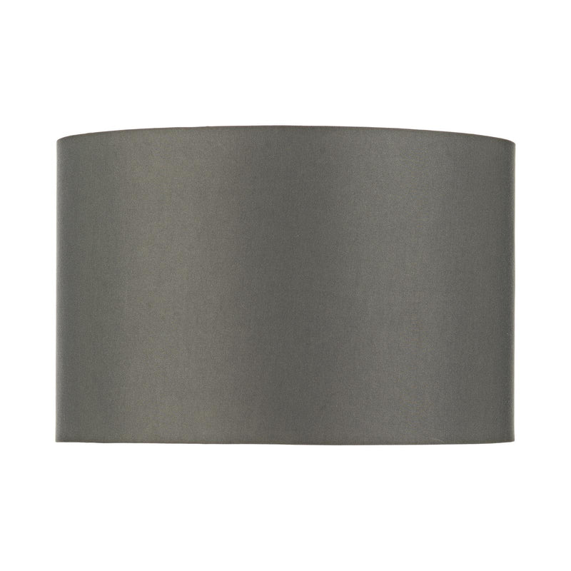 Dar Lighting Bokara Grey Faux Silk Satin Drum Shade 38cm • BOK4232RS-X