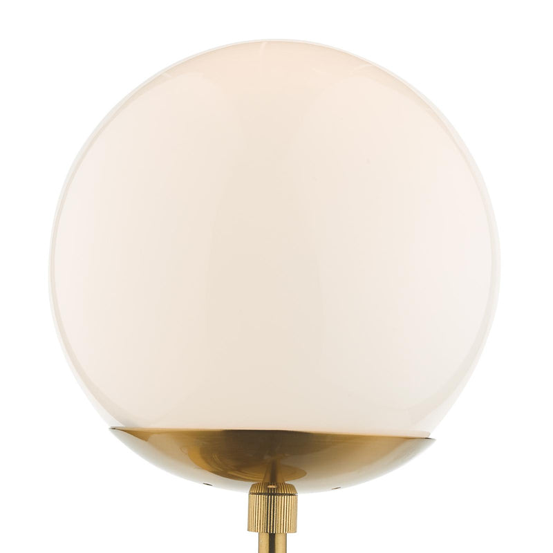 Dar Lighting Bombazine Wall Light Natural Brass Opal Glass • BOM0735