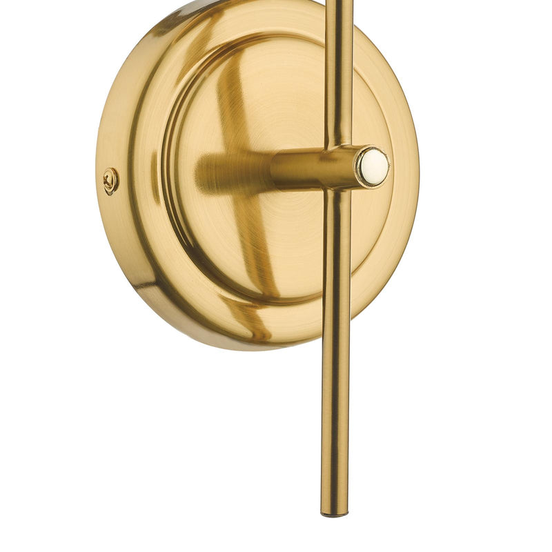 Dar Lighting Bombazine Wall Light Natural Brass Opal Glass • BOM0735