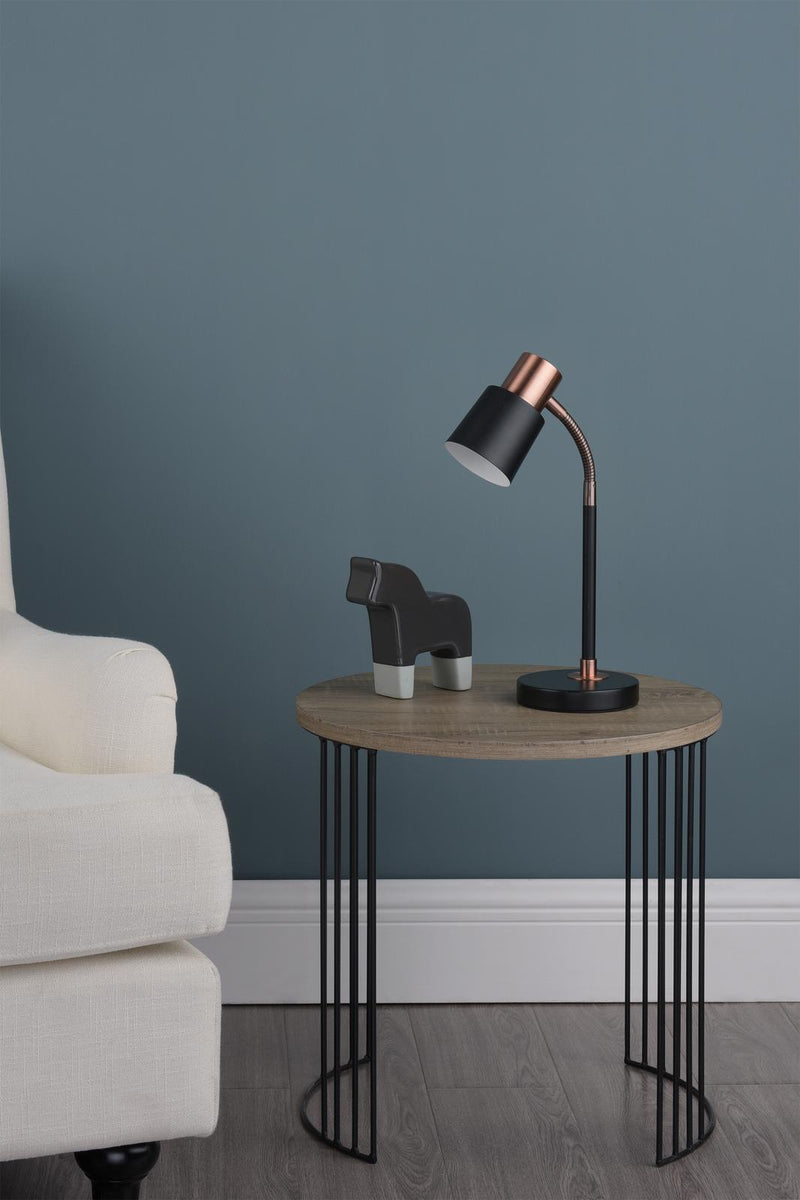 Dar Lighting Bond Task Table Lamp Black Copper • BON4254
