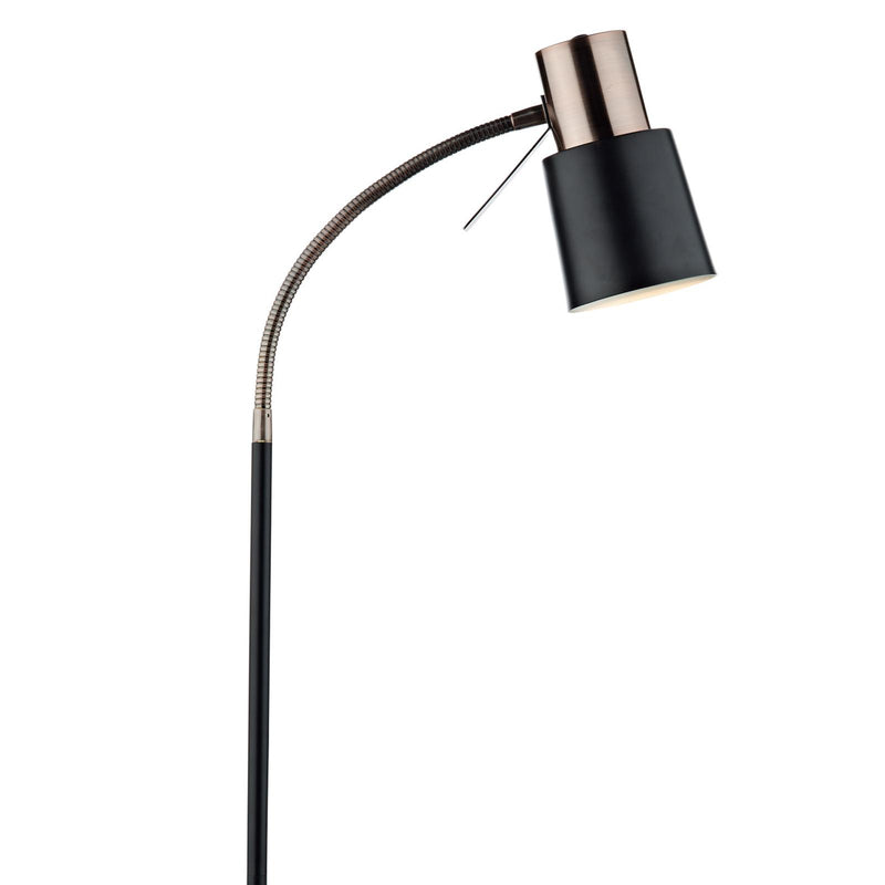 Dar Lighting Bond Task Floor Lamp Black Copper • BON4954