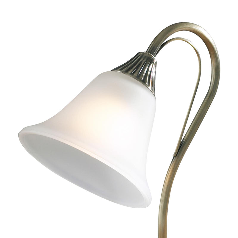 Dar Lighting Boston Table Lamp Antique Brass and Opal Glass • BOS40