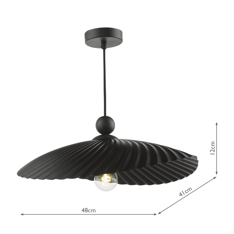 Dar Lighting Bouvier Easy Fit Pendant Matt Black • BOU6522