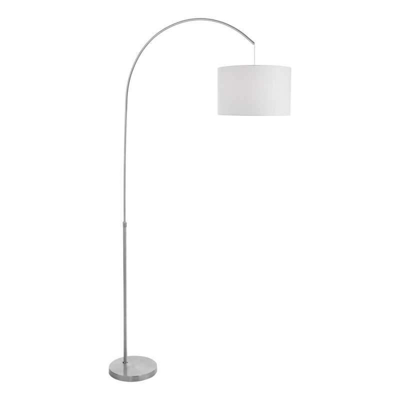 Dar Lighting Bow Floor Lamp Satin Nickel With Shade • BOW4946-PYR182