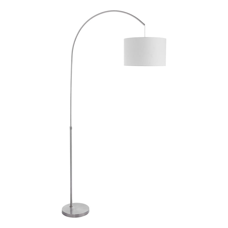 Dar Lighting Bow Floor Lamp Satin Nickel With Shade • BOW4946-PYR182