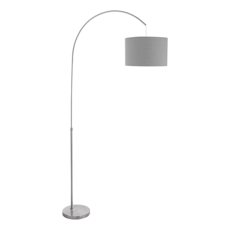 Dar Lighting Bow Floor Lamp Satin Nickel With Shade • BOW4946-PYR1839