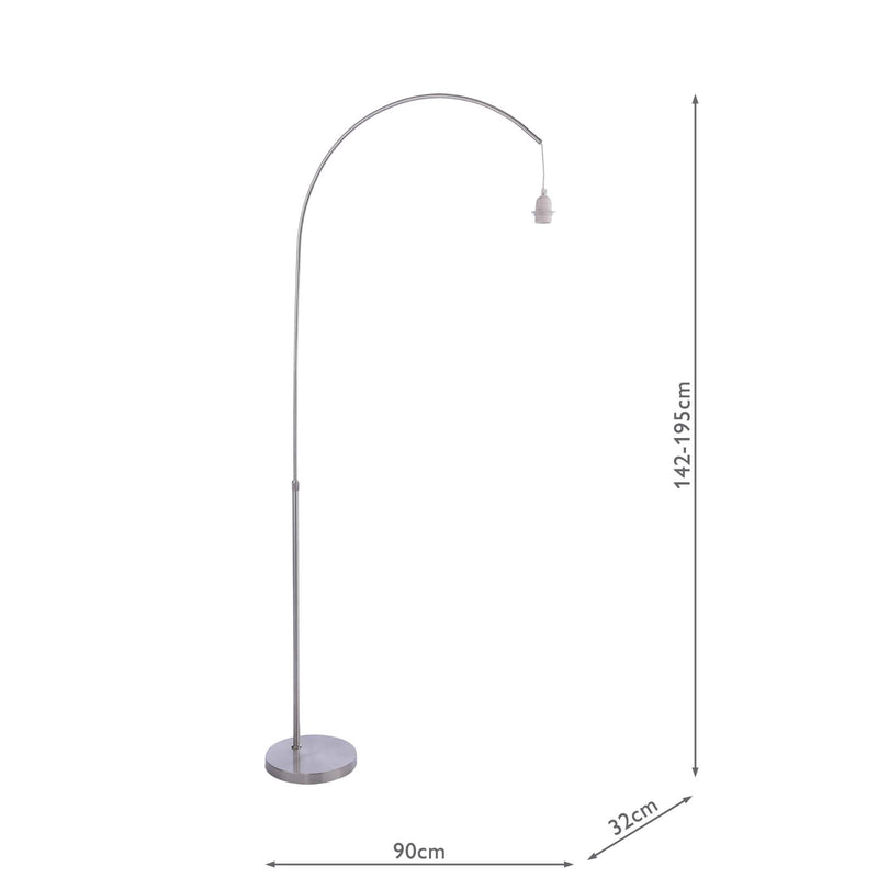 Dar Lighting Bow Floor Lamp Satin Nickel Base Only • BOW4946