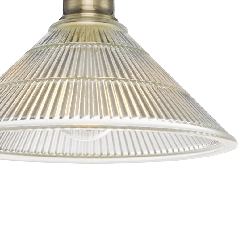 Dar Lighting Boyd 1 Light Flush Antique Brass with Glass Shade • BOY0175