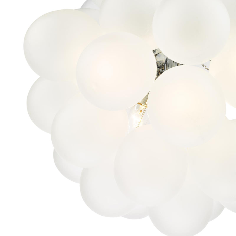Dar Lighting Bubbles 6 Light Pendant Polished Chrome Frosted Glass • BUB0602