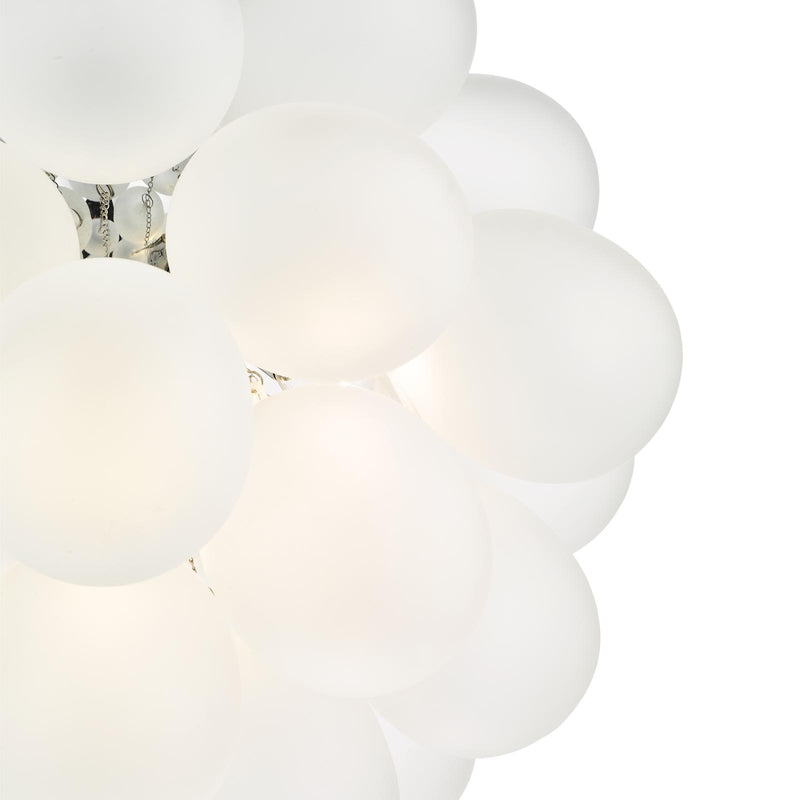 Dar Lighting Bubbles 6 Light Pendant Polished Chrome Frosted Glass • BUB0602