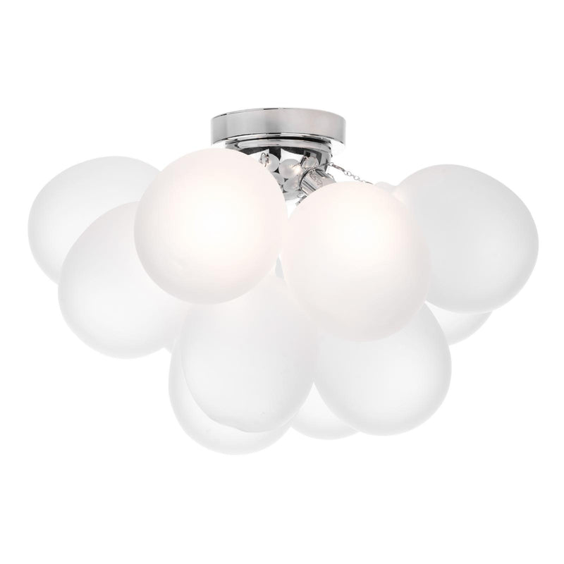 Dar Lighting Bubbles 4 Light Flush Polished Chrome Frosted Glass • BUB5202