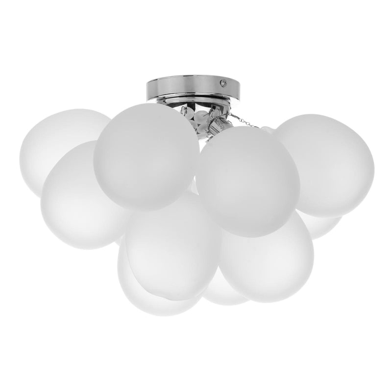 Dar Lighting Bubbles 4 Light Flush Polished Chrome Frosted Glass • BUB5202
