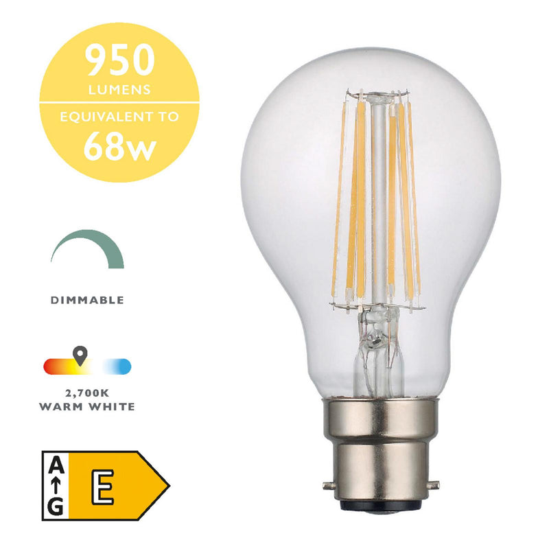 Dar Lighting BUL-B22-LED-4 GLS LED 8w 1000 Lumens Dimmable (Pack Of 5)
