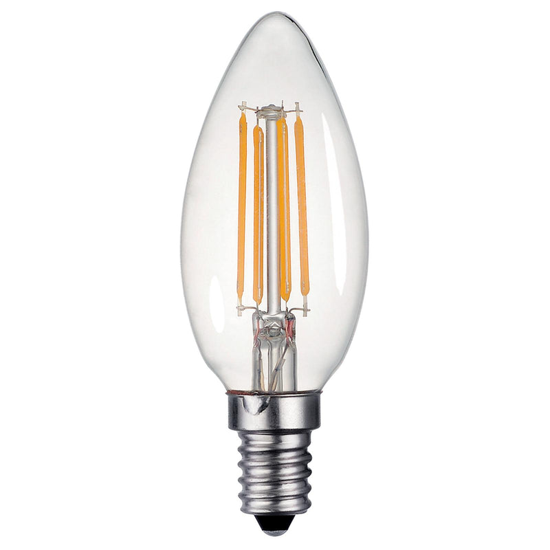 Dar Lighting BUL-E14-LED-13 Candle LED 4w 400 Lumens Dimmable Clear (Pack Of 5)