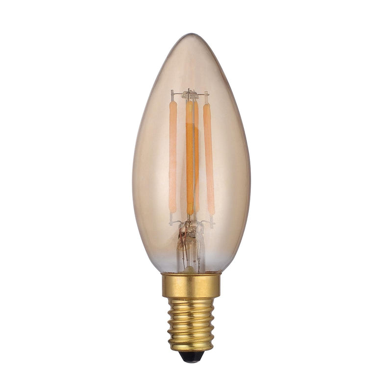 Dar Lighting BUL-E14-LEDV-1 Vintage Candle LED 4w 250 Lumens Dimmable Gold (Pack Of 5)