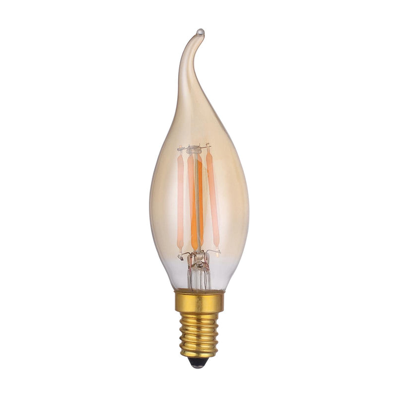 Dar Lighting BUL-E14-LEDV-2 Vintage Candle LED 4w 250 Lumens Dimmable Gold (Pack Of 5)