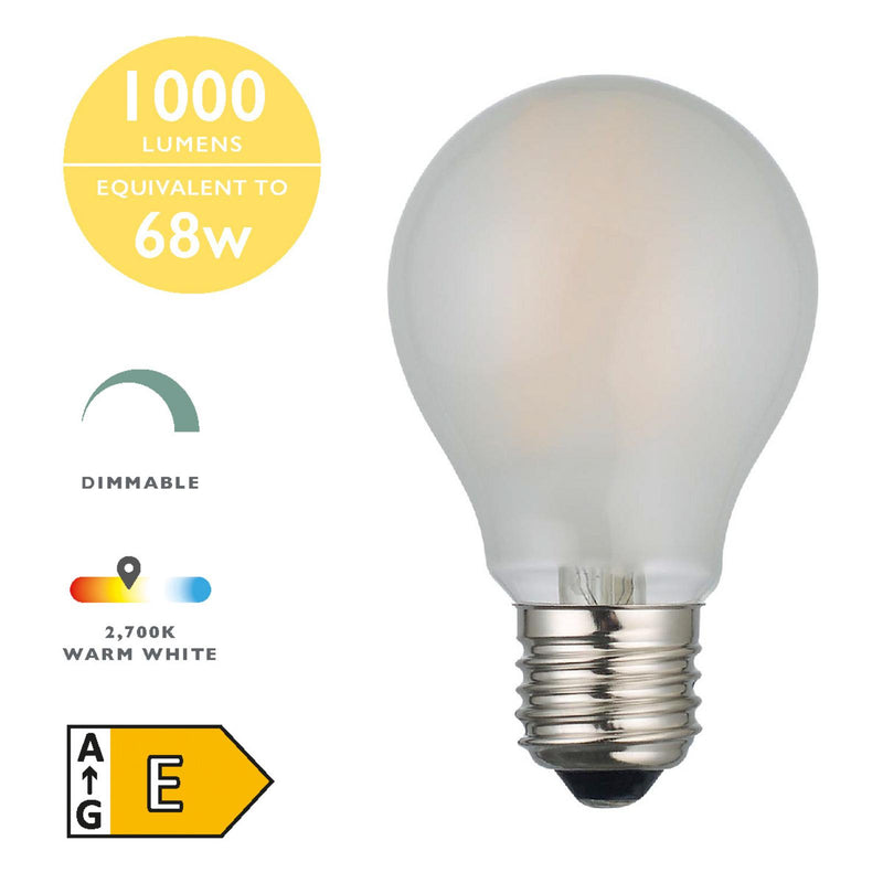 Dar Lighting BUL-E27-LED-17 GLS LED 8w 1000 Lumens Dimmable Frosted (Pack Of 5)