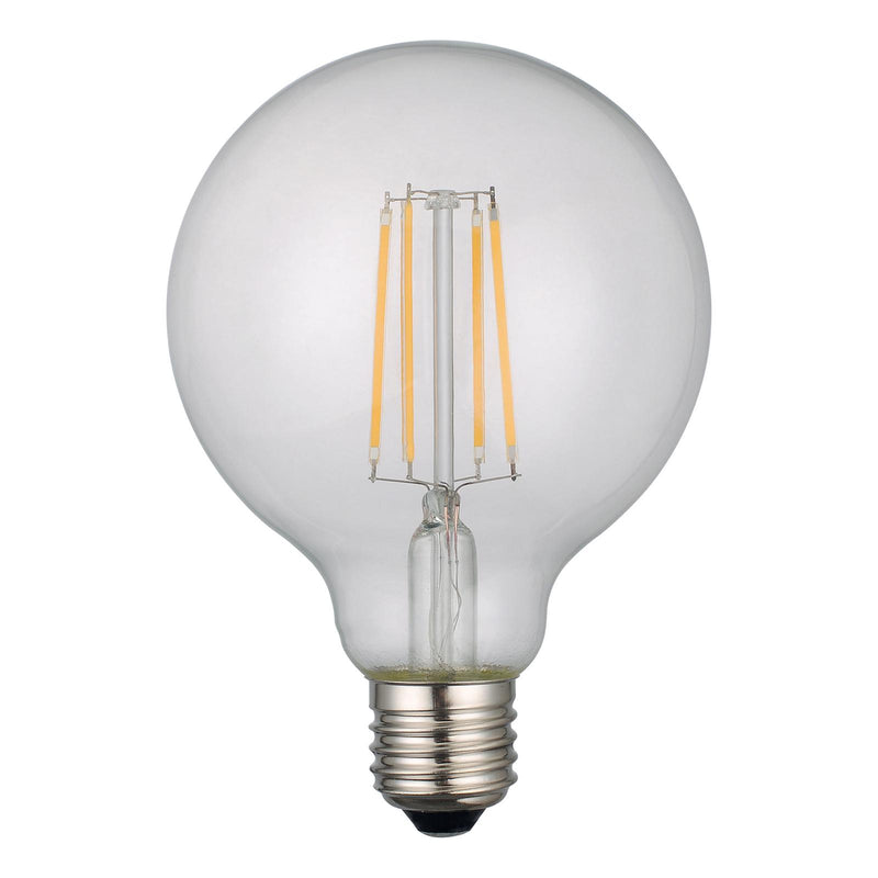 Dar Lighting BUL-E27-LED-19 Medium Globe LED 6w 806 Lumens Dimmable Clear (Pack Of 5)