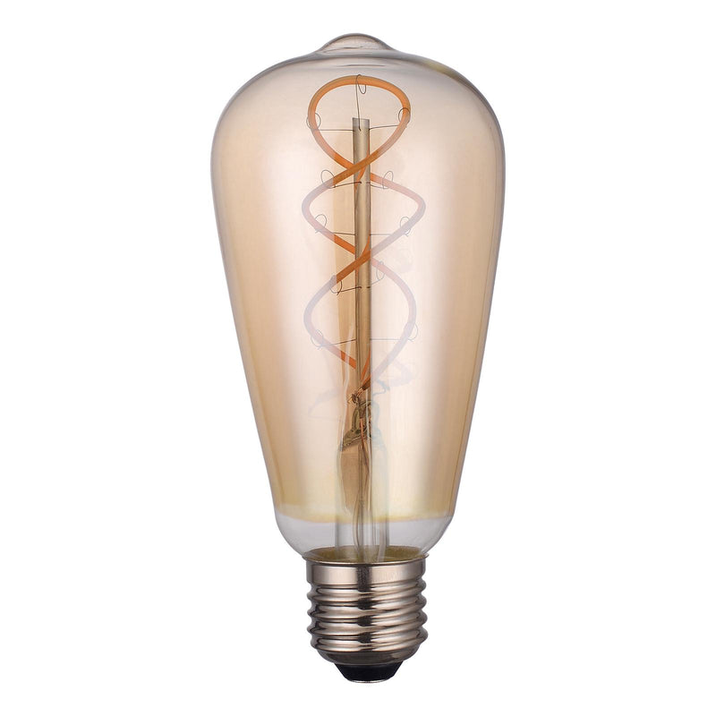Dar Lighting BUL-E27-LEDV-2 Rustic Vintage Loop LED 4w 160 Lumens Dimmable Gold (Pack Of 5)