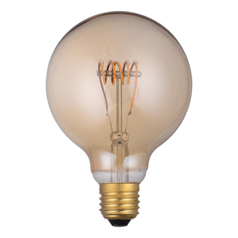 Dar Lighting BUL-E27-LED-3 Medium Vintage Globe LED 4w 140 Lumens Dimmable Gold (Pack Of 5)
